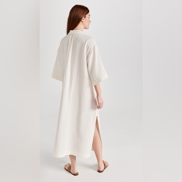 Madewell Isla Maxi Dress, Lighthouse Color, Button Down Kaftan, Size Large - Picture 2 of 16